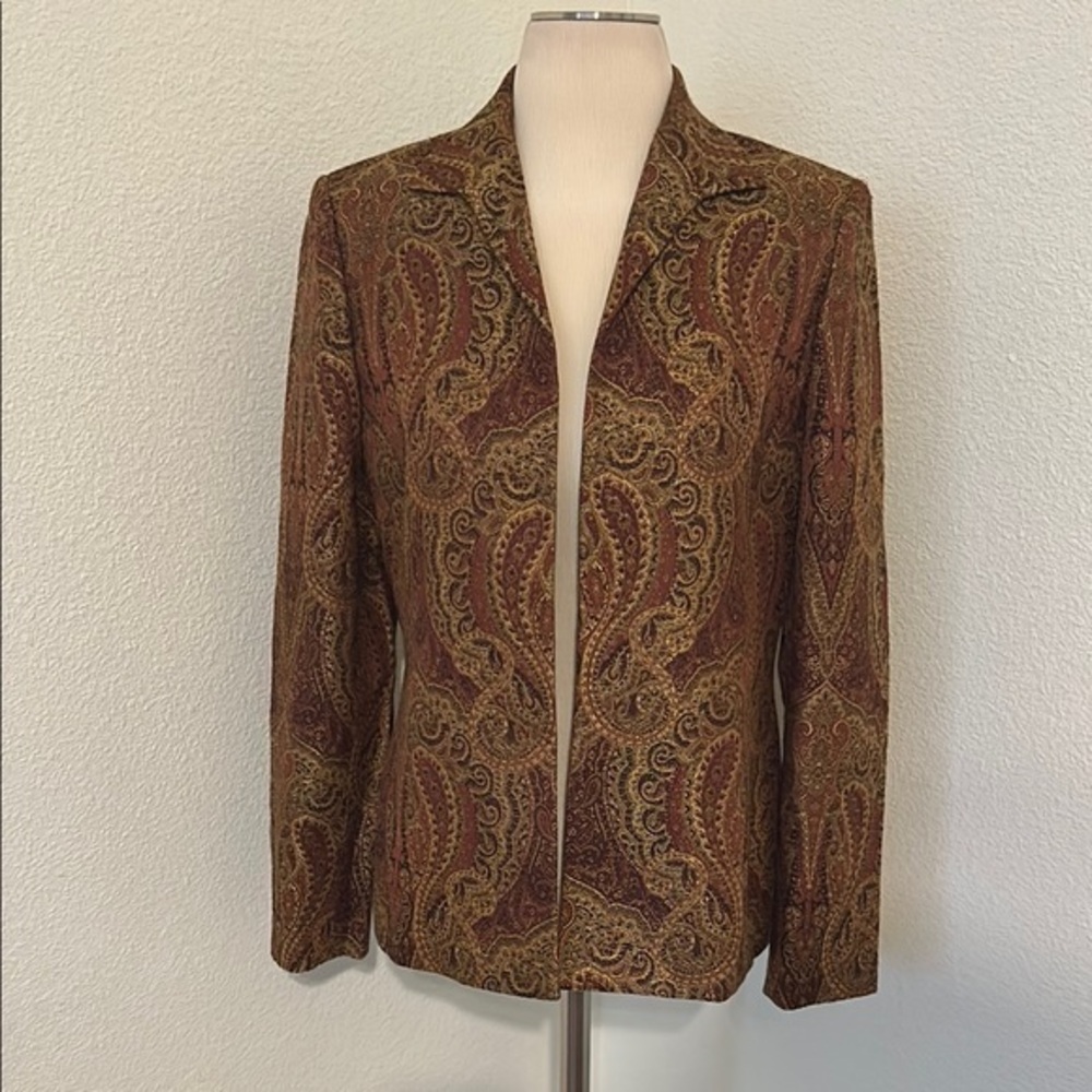 Kasper Open Jacket Golds Browns Fall Autumn Size 6